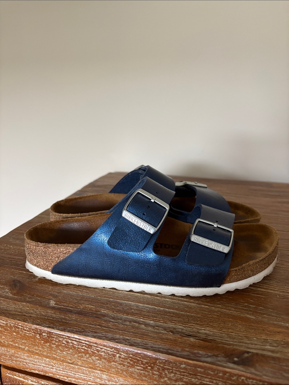 Birkenstock  Arizona Sandals - Metallic Navy size 38